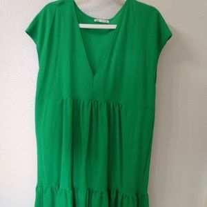 Zara Size L green cotton dress